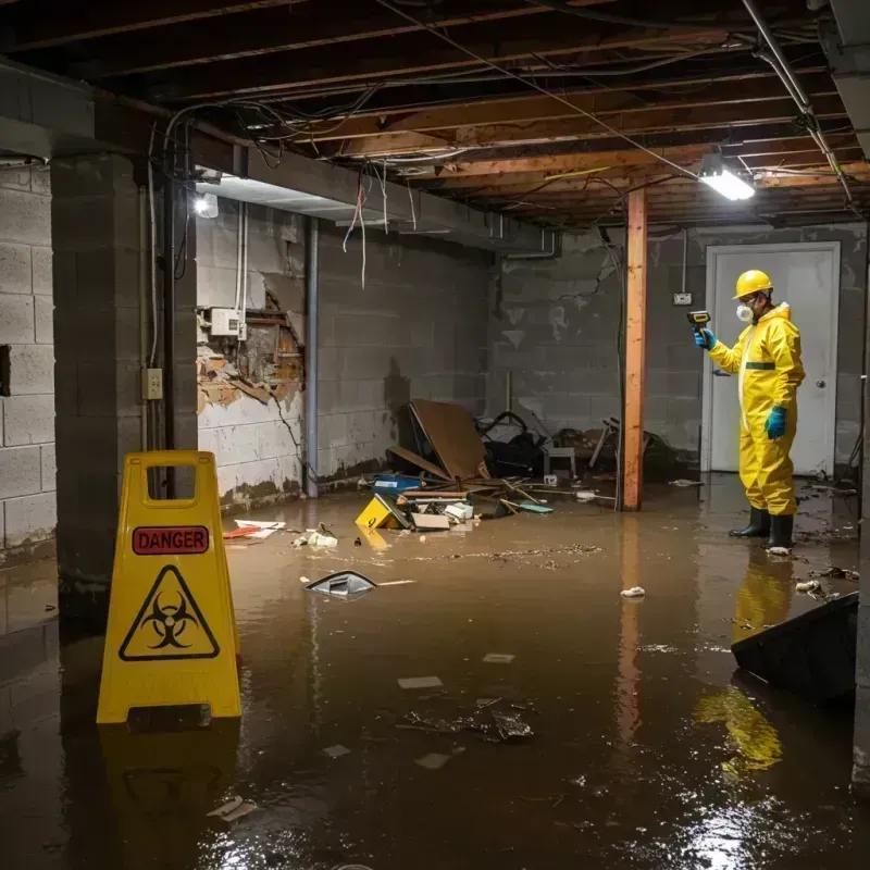 Flooded Basement Electrical Hazard in Easton, CA Property